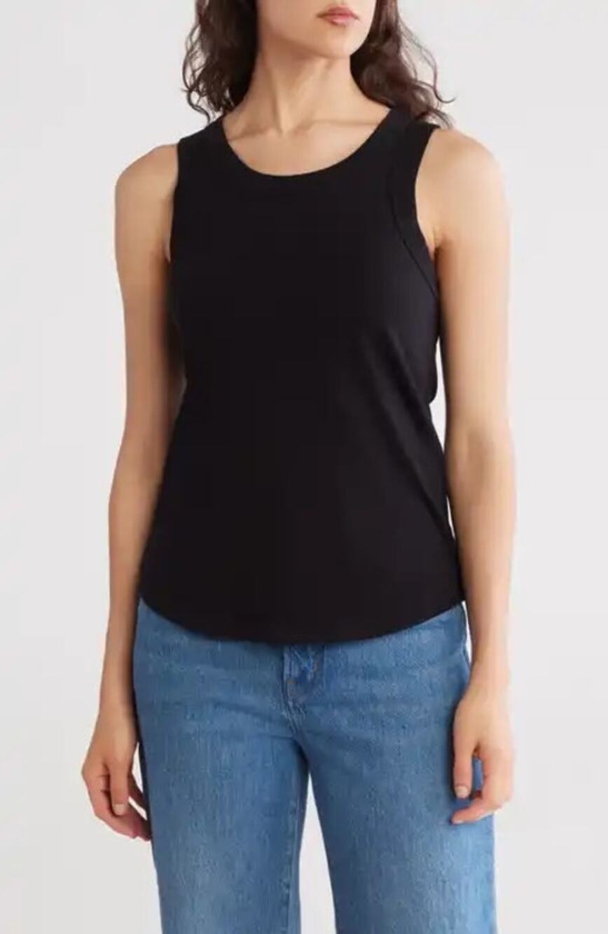 Madewell Black Maclaine Ribbed Tank Top Size Small